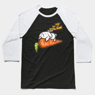 Cute Rabbit Sleeping On A Carrot On Easter Baseball T-Shirt